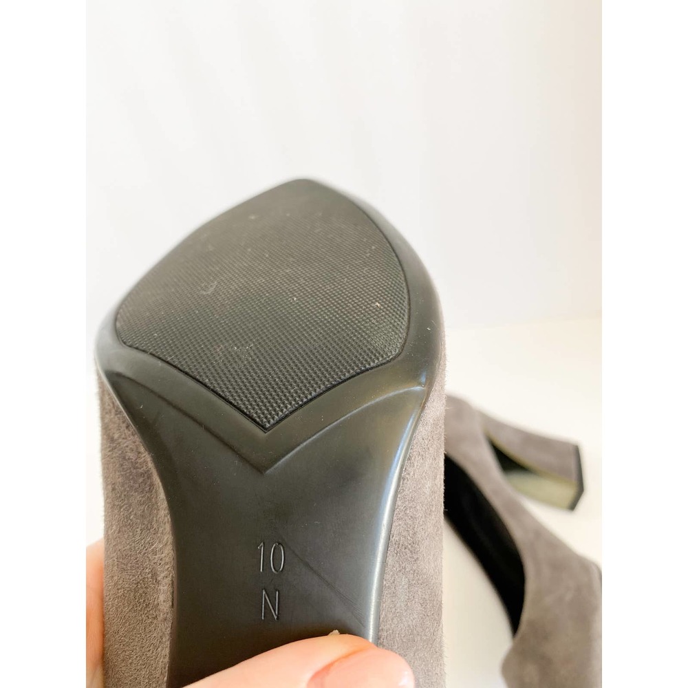 VANELI Women's Gray Suede Pointed Toe Chunky Block Heel Pumps size 10 Narrow - Picture 6 of 11